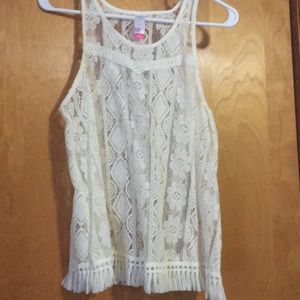 Beautiful off white lace tank top